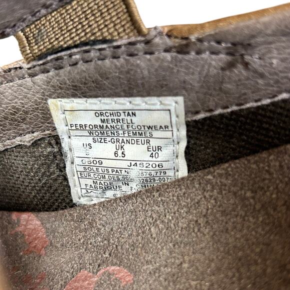 Merrell Shoes Women Size 9 Orchid Tan Brown Mary Jane Wedge Leather Comfort - Picture 8 of 10